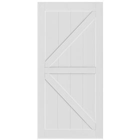 CRAZY ELF 32" x 84" "K" Style Real Primed Door Slab, DIY Panel Door, Modern Interior Barn Door, Moisture-proof, Anti-deformation