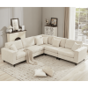 [NEW PACKAGING UPGRADE]Oversized Modular Sectional Sofa Set, L Shaped Couch,Corduroy ,Upholstered,Deep Seat,,5 Seat,5 Throw pillow and 6 back cushion