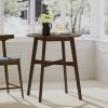 Wood Counter Height Round Dining Table, Brown, 35.4"D x 35.4"W x 36"H