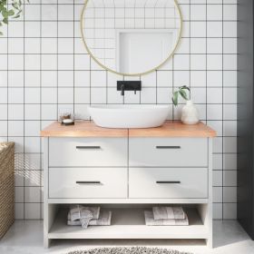 Bathroom Countertop Light Brown 47.2"x15.7"x(0.8"-1.6") Treated Solid Wood