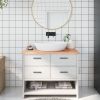 Bathroom Countertop Light Brown 39.4"x19.7"x0.8" Treated Solid Wood