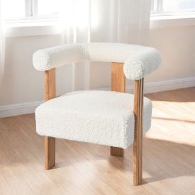 Mid-Century Modern Barrel Accent Chair, Upholstered Kitchen & Dining Room Chairs with Arms