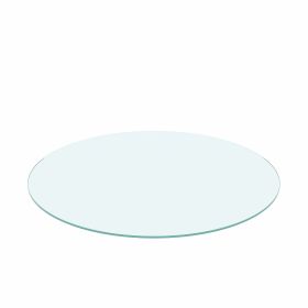 35.8" Round Tempered Glass Table Top Clear Glass 1/4" Thick Flat Polished Edge