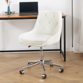 Modern teddy fleece fabric with chrome legs living room furniture dining chair, soft and comfortable, lift adjustment, free movement convenient