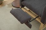Modern Accent Rocking Chair Rocking Chair with Solid Wood Legs, Upholstered Nursery Glider Rocker, Comfy Armchair with Side Pocket