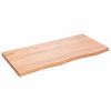 Bathroom Countertop Light Brown 39.4"x19.7"x(0.8"-1.6") Treated Solid Wood