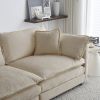 3 Piece Sofa Set Oversized Sofa Comfy Sofa Couch, 2 Pieces of 2 Seater and 1 Piece of 3 Seater Sofa for Living Room, Deep Seat Sofa Beige Chenille