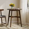 Wood Counter Height Round Dining Table, Brown, 35.4"D x 35.4"W x 36"H