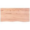 Bathroom Countertop Light Brown 39.4"x19.7"x(0.8"-1.6") Treated Solid Wood