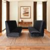 Black Velvet Booth, Modern Armless Booth for Living Room, Bedroom and Apartment with Solid Wood Frame (Set of 2)