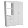 Karval 2 Piece Bedroom Set, Armoire + Nightstand, White