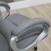 High Back Home Office Chair Executive Computer Chair with Adjustable Height, Upholstered Thick Padding Headrest and Armrest - Grey
