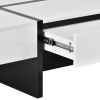 ON-TREND Contemporary Rectangle Design Living Room Furniture, Modern High Gloss Surface Cocktail Table, Center Table for Sofa or Upholstered Chairs