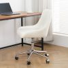 Modern teddy fleece fabric with chrome legs living room furniture dining chair, soft and comfortable, lift adjustment, free movement convenient
