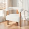 Mid-Century Modern Barrel Accent Chair, Upholstered Kitchen & Dining Room Chairs with Arms