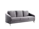 Sofia Gray Velvet Fabric Sofa Loveseat Living Room Set