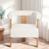 Mid-Century Modern Barrel Accent Chair, Upholstered Kitchen & Dining Room Chairs with Arms