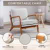 COOLMORE Mid Century Modern Accent Chair, Comfy Fabric Living Room Chairs with Solid Wood Frame, Lounge Reading Armchair, Easy Assembly (Oyster Grey)