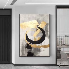 Hand Painted Oil Painting Large Abstract Canvas Art Handmade Abstract Painting Original Art Gold Painting On Canvas Minimalist Abstract Painting Overs (Style: 01, size: 60x90cm)