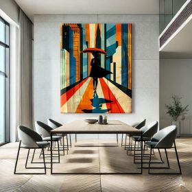 Mid Century Modern Figure Wall Art Retro Hand Painted Oil Painting Mid Century Modern Decor Living Room Luxurious Wall Art Elegant Gifts (Style: 01, size: 80x120cm)