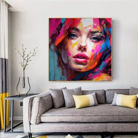 face woman portrait oil painting on canvas figure woman oil painting on canvas (Style: 01, size: 140x140cm)