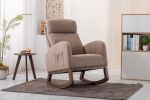 COOLMORE Rocking Chair, Modern Glider Chair, Recliner Armchair with Wood Legs and Side Pocket