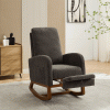 25.4"W Rocking Chair for Nursery, High Back Glider Chair with Retractable Footrest, Side Pocket