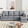 Modern L shape Modular Sofa, 5 Seat Chenile sectional Couch Set with 2 pilows lncluded, freely CombinableIndoor Funiture for Living Room,Apartment