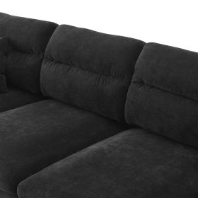 [VIDEO provided][New]110*62" Modern Convertible Sectional Sofa,L-shaped Reversible Couch Set with Free Pillows (Color: as Pic)