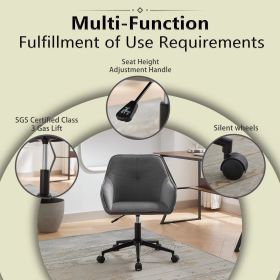 Velvet Office Desk Chair, Modern Home Desk Chair with Wheels , Vanity Chairs for Living Room, Bedroom,Study Room (Color: as Pic)