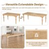 Vintage Traditional 7-Piece 82.7inch Extendable Dining Table Set with 23.6inch Removable Leaf