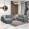 [VIDEO provided] 112*87" Sectional Sofa Couches Living Room Sets, 7 Seats Modular Sectional Sofa with Ottoman