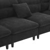 [VIDEO provided][New]110*62" Modern Convertible Sectional Sofa,L-shaped Reversible Couch Set with Free Pillows