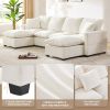 [VIDEO provided] [New] 110*57" Modern U Shape Modular Sofa, 6 Seat Chenille Sectional Couch Set with 2 Pillows Included