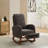 25.4"W Rocking Chair for Nursery, High Back Glider Chair with Retractable Footrest, Side Pocket