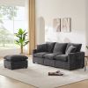 [VIDEO provided] [New] 84*57" Modern Modular Sofa, 4 Seat Chenille Sectional Couch Set with 2 Pillows Included