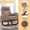COOLMORE Rocking Chair, Modern Glider Chair, Recliner Armchair with Wood Legs and Side Pocket