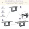 Contemporary 6-Piece 78inch Extendable Pedestal Dining Table Set with 18inch Removable Leaf and Dining Bench, 4 Upholstered Dining Chairs