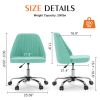 Sweetcrispy Armless Home Office Desk Chair with Wheels Adjustable Swivel Task Computer Vanity Chair for Small Spaces